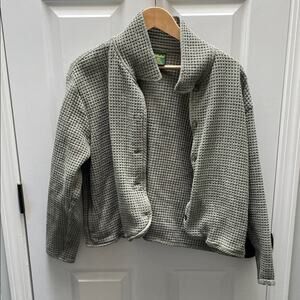 Cabela's Light Green Waffle Knit Vintage Button Down Collared Jacket Size XL